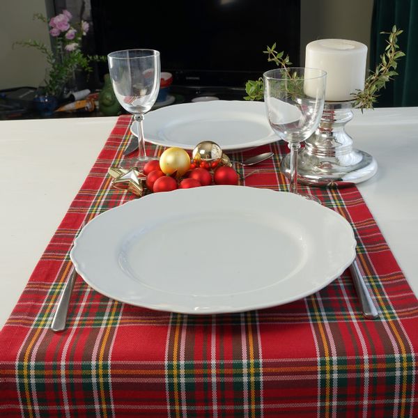 Bieżnik CZERWONA KRATA na stół Czerwony Boże Narodzenie PolDesign zdjęcie 4