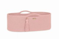 Kosz Mojżesza BOHO bawełniany Handmade z materacykiem - pastel pink