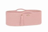 Kosz Mojżesza BOHO bawełniany Handmade z materacykiem - pastel pink