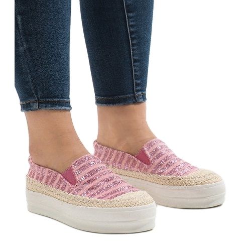Różowe trampki espadryle na platformie r.39 na Arena.pl