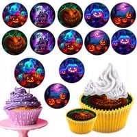 OPŁATEK na BABECZKI MUFFINKI zestaw na urodziny 12szt. - HALLOWEEN HORROR