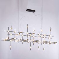 LAMPA wisząca PROVENZA MD18001067-55A BG Italux metalowa OPRAWA zwis pręty LED 132W 3000K designerskie czarne złote