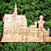 Obraz zamek Neuschwanstein płaskorzeźba zamku 40cm