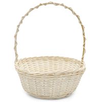 KOSZYK WIELKANOCNY NA ŚWIĘCONKĘ 23cm KOSZYK WIKLINOWY BIAŁY