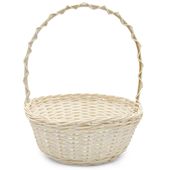 KOSZYK WIELKANOCNY NA ŚWIĘCONKĘ 23cm KOSZYK WIKLINOWY BIAŁY