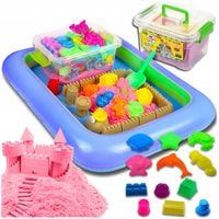 PIASEK KINETYCZNY 3kg + FOREMKI BASEN PIASKOWNICA MAGICZNY ZESTAW AKCESORIA