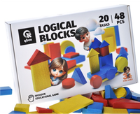 Klocki Edukacyjne Drewniane Dienes 48 Elementów Qbee 900408 Qb700-006