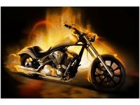 120CM 80CM OBRAZ ŚCIENNY MOTOCYKL OGNIU