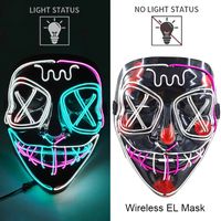 Maska LED neonowa straszna żółta – style 18