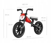 Qplay Rowerek Biegowy dla dzieci Feduro Red motor 12" koła gumowe czerwony