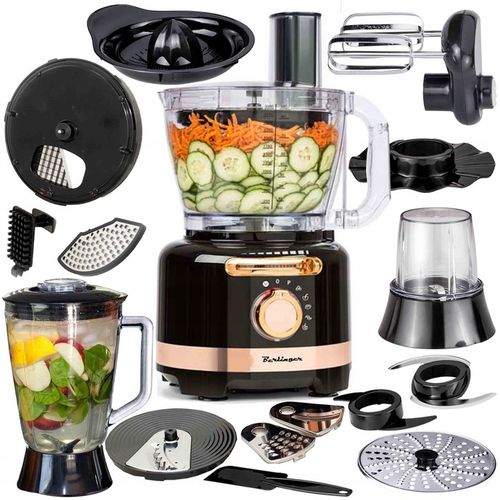 WIELOFUNKCYJNY ROBOT KUCHENNY BERLINGER 1800W BLENDER SZATKOWNICA MŁYNEK na Arena.pl