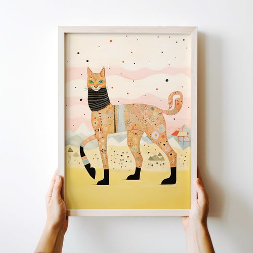 Plakat ilustracja wysoki kot 30x40 cm na Arena.pl