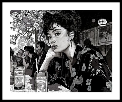 Plakat 50x40cm Czarne Kimono na Arena.pl