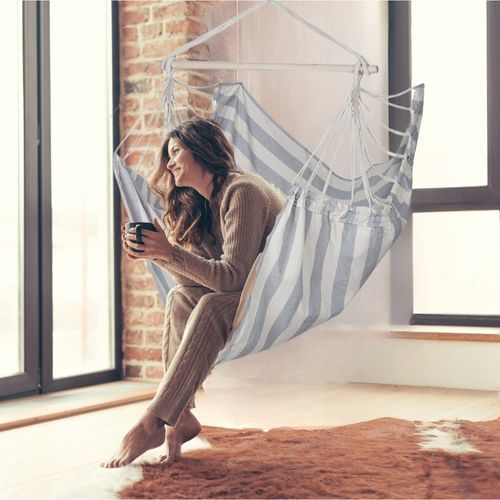 HAMAK FOTEL WISZĄCY OGRODOWY BRAZYLIJSKI BUJANY HUŚTAWKA KOKON SZARY na Arena.pl