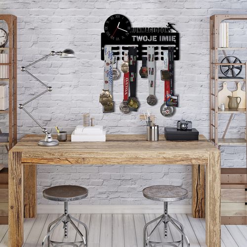 Wieszak na medale z zegarem RUNMAGEDDON twoje imię dowolny tekst 501.1 na Arena.pl