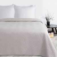 Narzuta pikowana LEN 220x240 beżowa dekoracyjna hot press