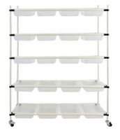 Wózek magazynowy do zbierania towaru zamówień transportowy 20 koszy 75kg