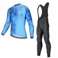 Długi Strój Rowerowy Komplet Kolarski Męski Elastyczny Wiosenny Szelki 5XL
