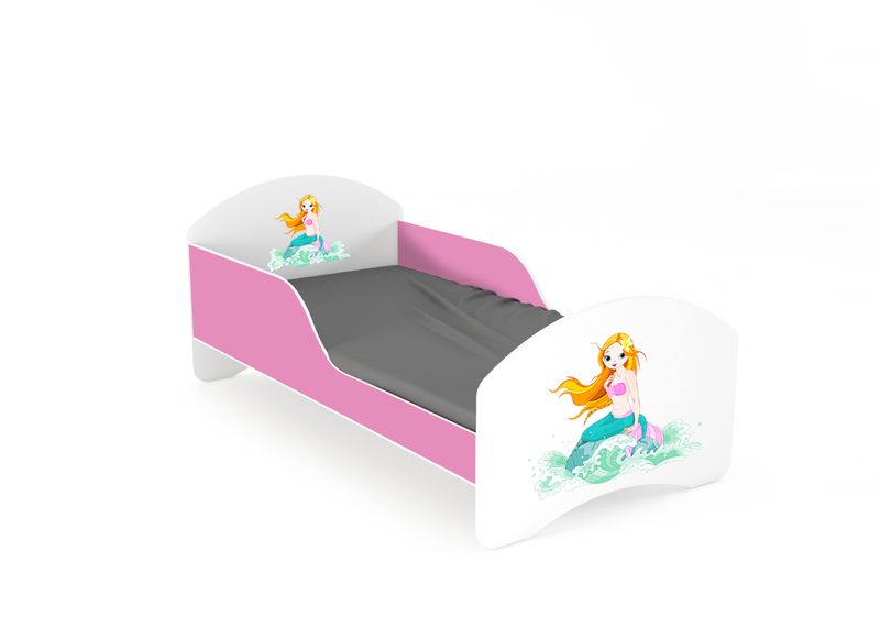 Łóżko dziecięce LEO2 140x70 biało-różowe zdjęcie 3