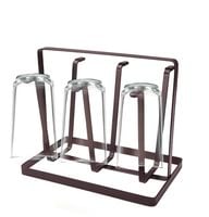 Ociekacz Stojak do Suszenia Kubków Butelek Metalowy Brązowy 12.5x20x16.7