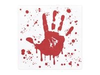 Serwetki papierowe Krwawa ręka biało-czerwone Halloween, 20 szt.