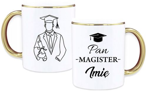 KUBEK PREMIUM Z NADRUKIEM PREZENT PAN MAGISTER IMIĘ ORYGINALNY UPOMINEK na Arena.pl