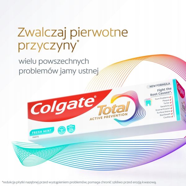 COLGATE TOTAL PASTA DO ZĘBÓW MULTIOCHRONNA Z FLUOREM FRESH MINT 75 ML zdjęcie 5
