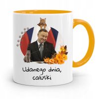 Kubek Żółty Prezydenta Andrzej Duda Pis Dla Ciebie Z Nadrukiem Ze Zdjęciem