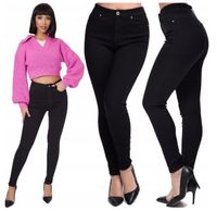 SPODNIE CZARNE JEANS jeansy damskie rurki rozmiar 40