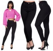 SPODNIE CZARNE JEANS jeansy damskie rurki rozmiar 40