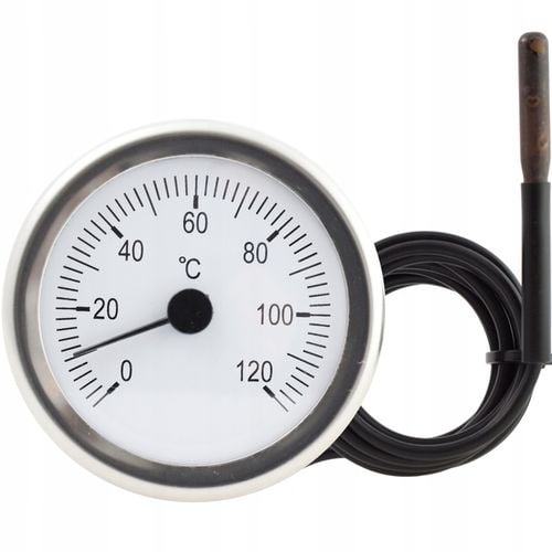 TERMOMETR TARCZOWY z kapilarą okrągły sonda 0-120 na Arena.pl