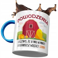 Kubek Błękitny Na Powitanie Przywitanie W Pracy Z Nadrukiem Ze Zdjęciem