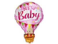 Balon foliowy "Bobas w balonie, New Baby, różowy", 24 cale [balon z helem]
