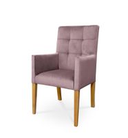 Fotel CAROL / antyczny róż / noga dąb / R62