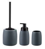 Zestaw komplet łazienkowy 3-elementowy ceramika niebieski mat loftowy styl