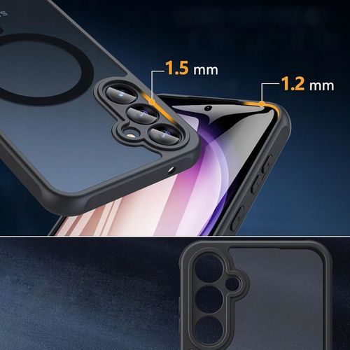 2x SZKŁO+ ETUI WZMACNIANE MAGSAFE CASE CZARNY MATT do SAMSUNG GALAXY S24 FE na Arena.pl