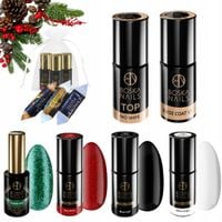 BOSKA NAILS Zestaw świąteczny 4x lakier hybrydowy BAZA TOP słodkości GRATIS