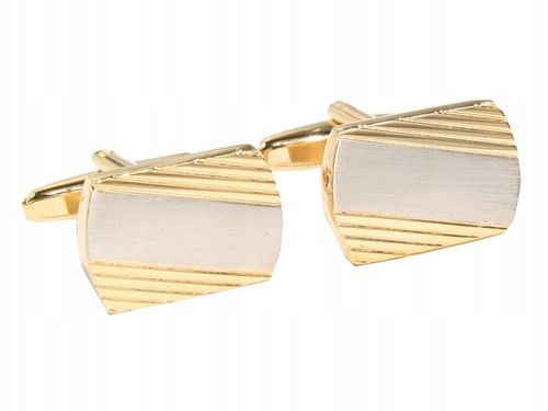 SPINKI DO MANKIETÓW DO KOSZULI SREBRNE ZE ZŁOTYM 469 na Arena.pl