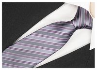 PASKI ŻAKARDOWY Krawat Męski Szary STALOWY rc249