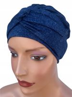 Przeplatany turban damski Sara 486 czapka marszczona także po chemioterapii