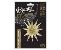 BALON FOLIOWY GWIAZDA 3D SZAMPAŃSKA 50x46CM GODAN