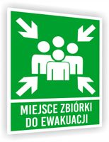 Tabliczka ewakuacyjna z nadrukiem 20x15 Miejsce zbiórki do ewakuacji