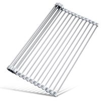 Składana Suszarka do Naczyń Stal Nierdzewna 32x45 cm Srebrna Mata Zlew