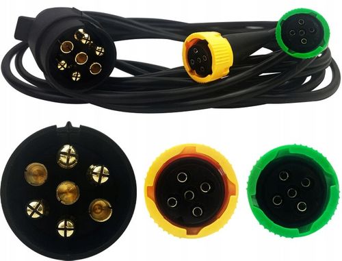 WIĄZKA INSTALACYJNA PRZYCZEPY 4M - WTYCZKA 7PIN + 2X 5PIN, ŁATWY MONTAŻ na Arena.pl