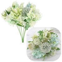 Chryzantema Róże Bukiet Sztucznych Kwiatów do Kompozycji Wazonu 32 cm