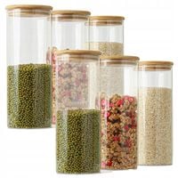 6 Pojemnik słoik szklany 1500ml kuchenny na produkty sypkie makaron żywność
