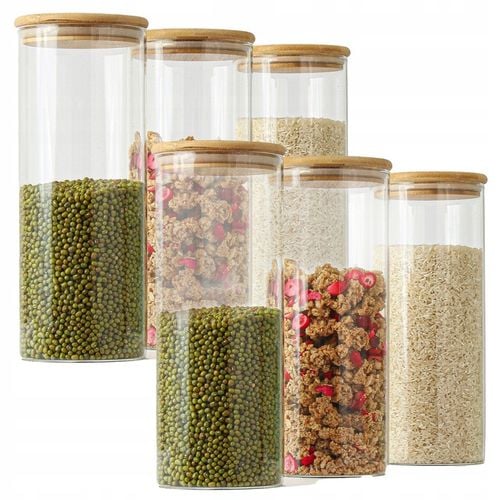 6 Pojemnik słoik szklany 1500ml kuchenny na produkty sypkie makaron żywność na Arena.pl