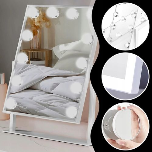 LUSTERKO KOSMETYCZNE HOLLYWOOD STOJĄCE LUSTRO DO MAKIJAŻU LED 12 na Arena.pl