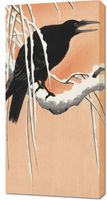 Obraz 50x100cm Crow on Snowy Branch, Koson Japoński Vintage do Salonu