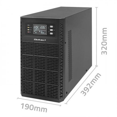 QOLTEC UPS 3KVA 3000W ON-LINE LCD EPO USB CZYSTA SINUS zdjęcie 9